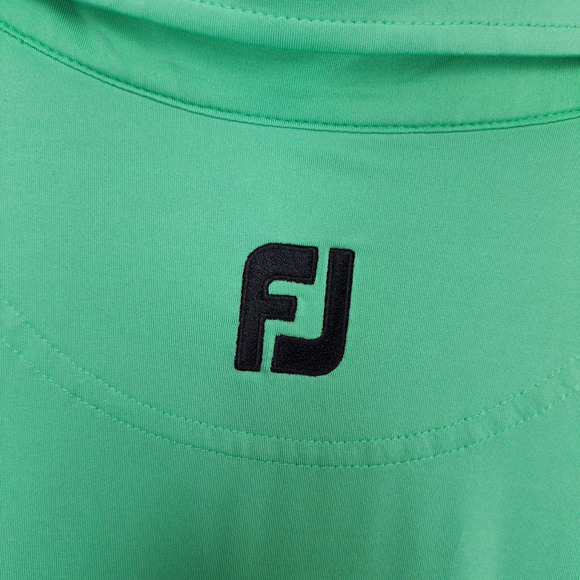 Footjoy FJ Men's L Green Striped Polo Golf Shirt Short Sleeve Royal Blue Bahamas - Picture 6 of 7